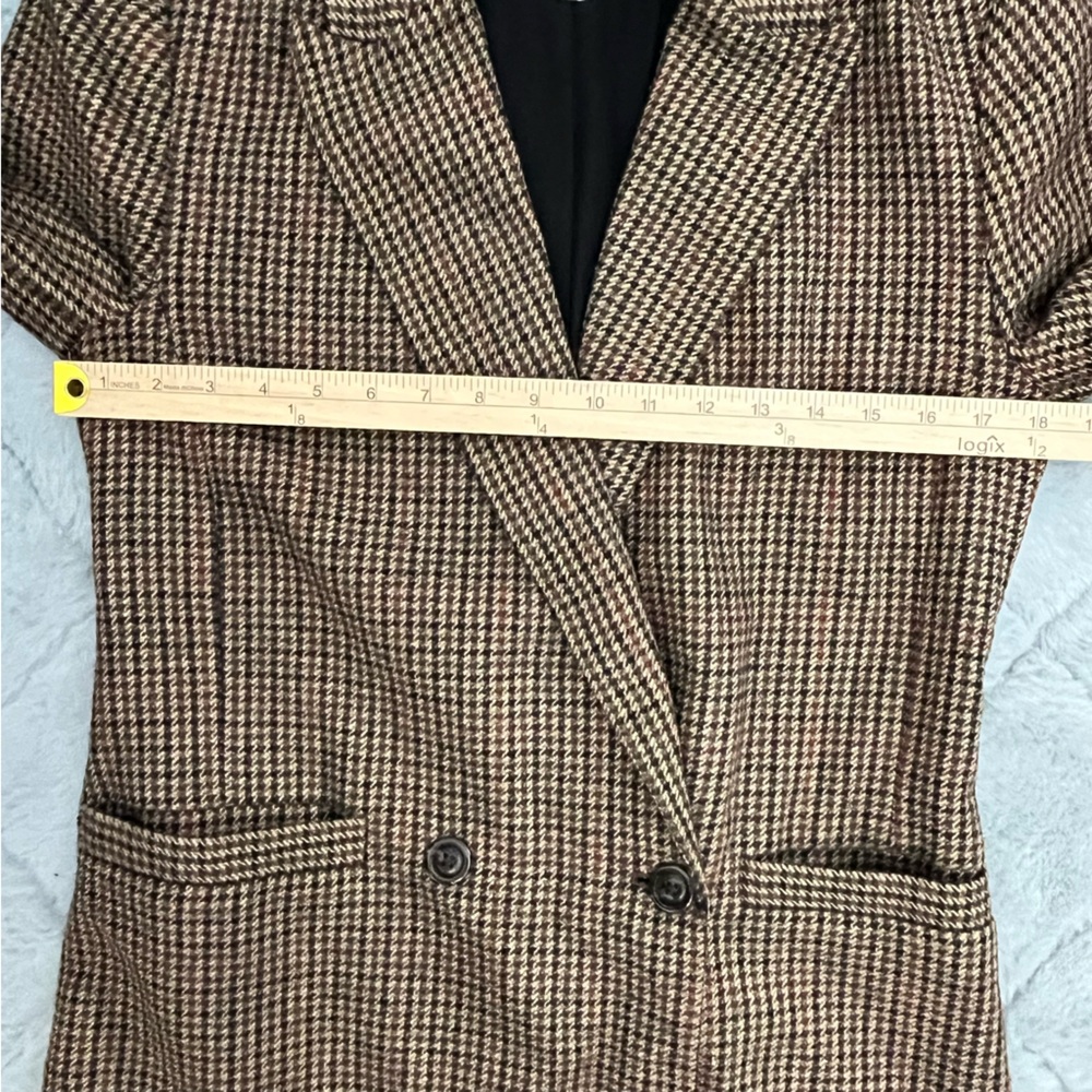 Gap Houndstooth Girlfriend Blazer Wool Blend Brow… - image 6